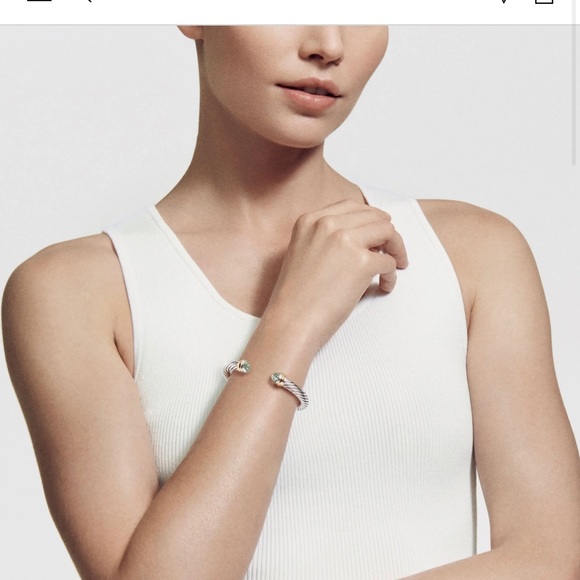 Cable Classics Bracelet in Sterling Silver with Prasiolite and 14K Yellow Gold - Picture 2 of 10